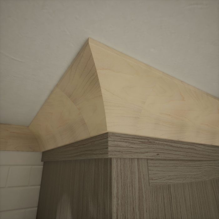 Ekena Millwork 3 1/2"P X 4"H WM291 Americraft Solid Hardwood Stain Grade Trimpro Crown Moulding Outside Corner - Image 33