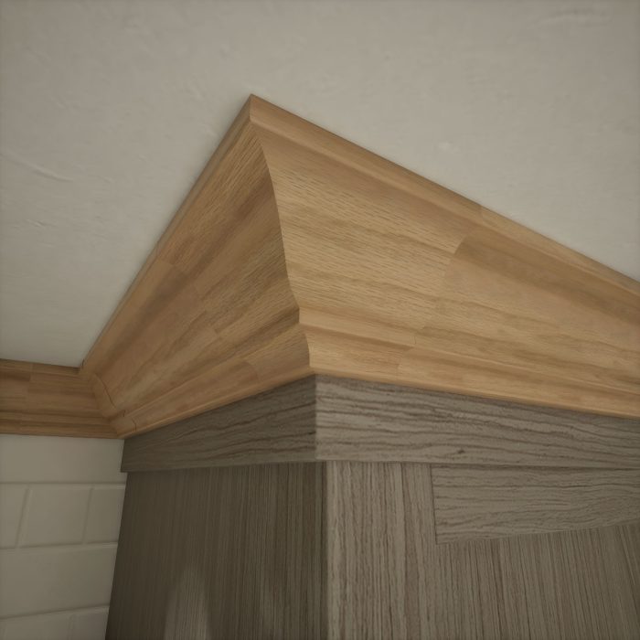Ekena Millwork 3 3/4"P X 3 11/16"H WM45 Americraft Solid Hardwood Stain Grade Trimpro Crown Moulding Outside Corner - Image 26