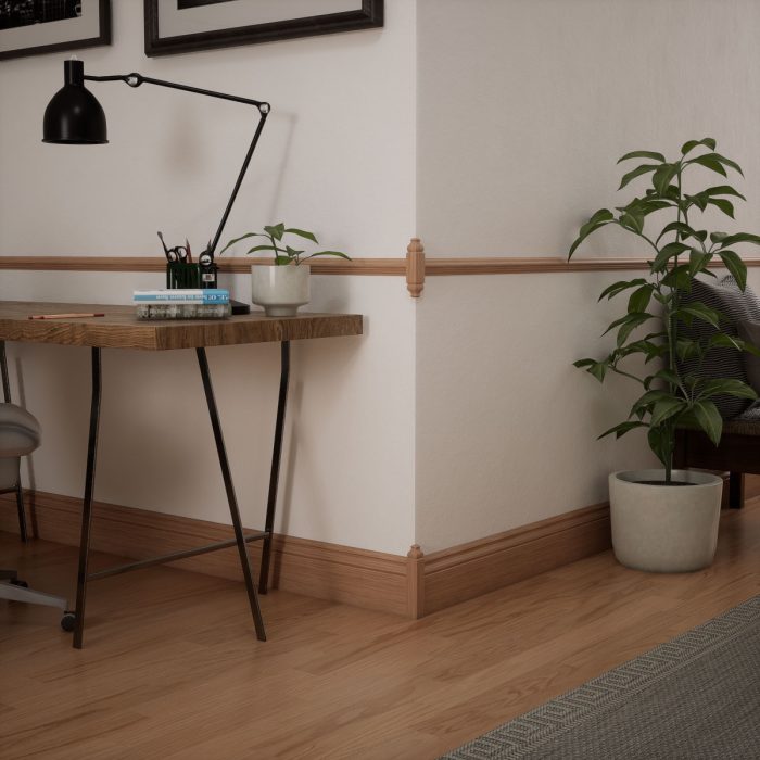 Ekena Millwork 1 1/8"W x 5 3/32"H x 1 1/8"P Americraft Solid Hardwood Stain Grade Universal Baseboard Outside Corner Block for Chair Rail Profiles up to 2 9/16"H x 1 1/8"P - Image 15