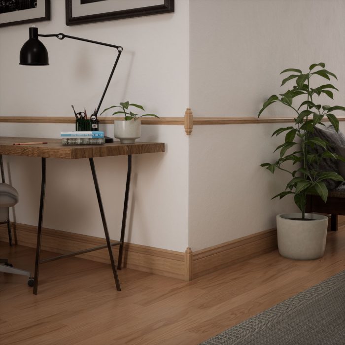 Ekena Millwork 1 1/8"W x 5 3/32"H x 1 1/8"P Americraft Solid Hardwood Stain Grade Universal Baseboard Outside Corner Block for Chair Rail Profiles up to 2 9/16"H x 1 1/8"P - Image 22
