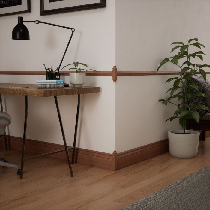 Ekena Millwork 1 1/8"W x 5 3/32"H x 1 1/8"P Americraft Solid Hardwood Stain Grade Universal Baseboard Outside Corner Block for Chair Rail Profiles up to 2 9/16"H x 1 1/8"P - Image 43