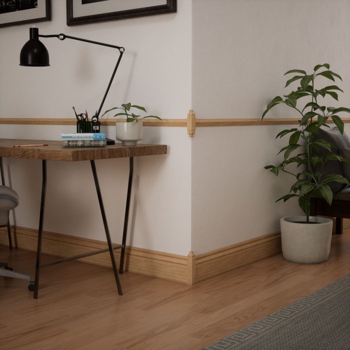 Ekena Millwork 1 1/8"W x 5 3/32"H x 1 1/8"P Americraft Solid Hardwood Stain Grade Universal Baseboard Outside Corner Block for Chair Rail Profiles up to 2 9/16"H x 1 1/8"P - Image 50
