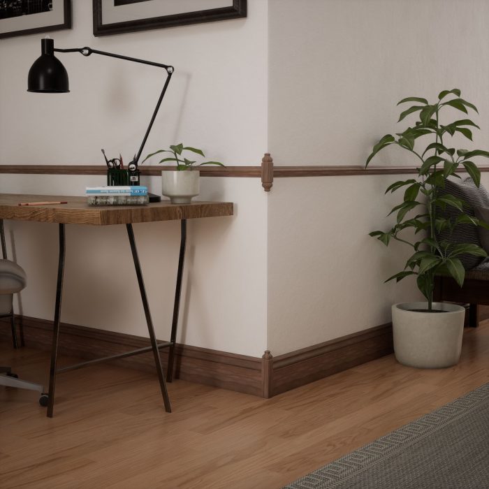 Ekena Millwork 1 1/8"W x 5 3/32"H x 1 1/8"P Americraft Solid Hardwood Stain Grade Universal Baseboard Outside Corner Block for Chair Rail Profiles up to 2 9/16"H x 1 1/8"P - Image 57