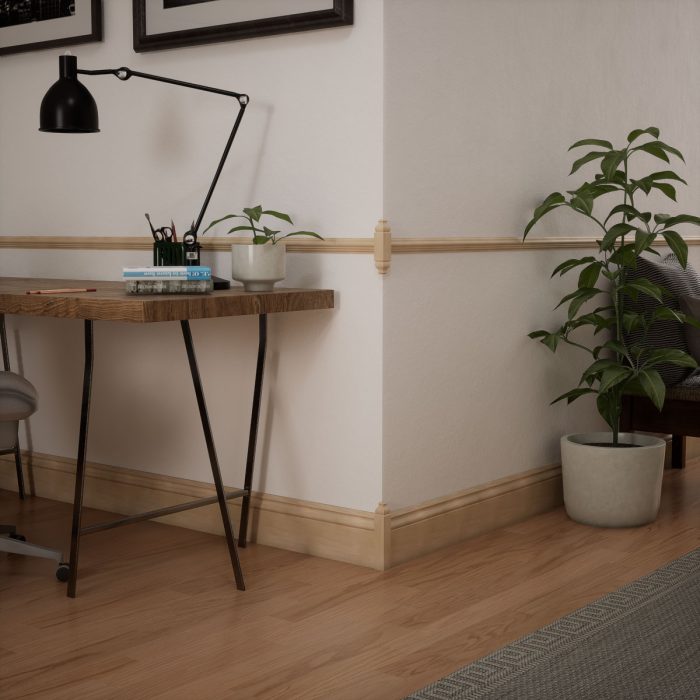 Ekena Millwork 1 1/8"W x 5 3/32"H x 1 1/8"P Americraft Solid Hardwood Stain Grade Universal Baseboard Outside Corner Block for Chair Rail Profiles up to 2 9/16"H x 1 1/8"P - Image 64