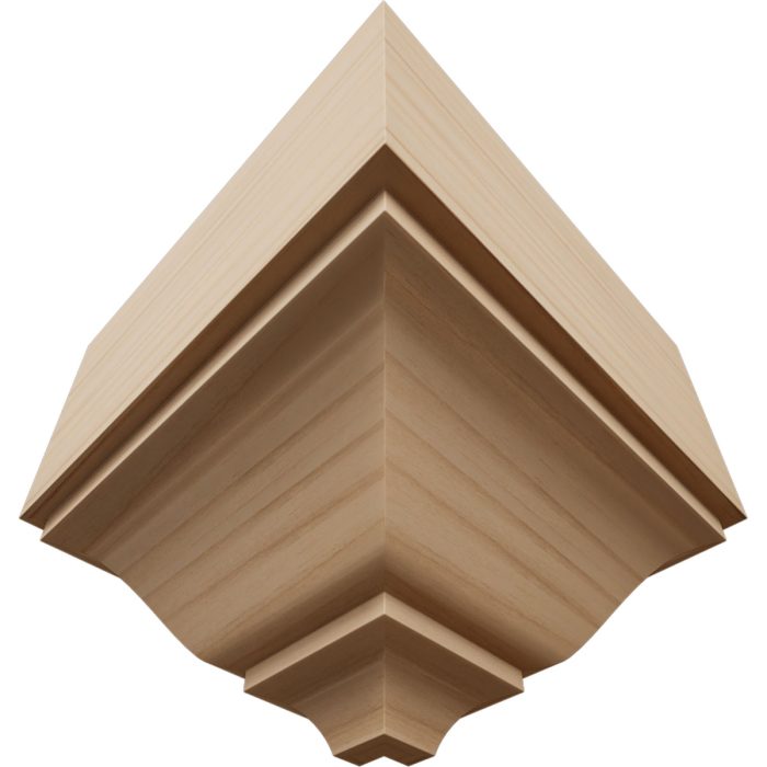 Ekena Millwork 2 3/4"P x 5 5/8"H x 5 1/2"W Americraft Solid Hardwood Stain Grade Universal Outside Crown Moulding Block for Profiles up to 3"H x 2 3/4"P - Image 6