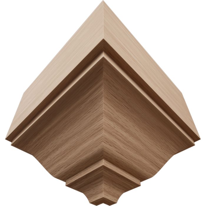 Ekena Millwork 2 3/4"P x 5 5/8"H x 5 1/2"W Americraft Solid Hardwood Stain Grade Universal Outside Crown Moulding Block for Profiles up to 3"H x 2 3/4"P - Image 13