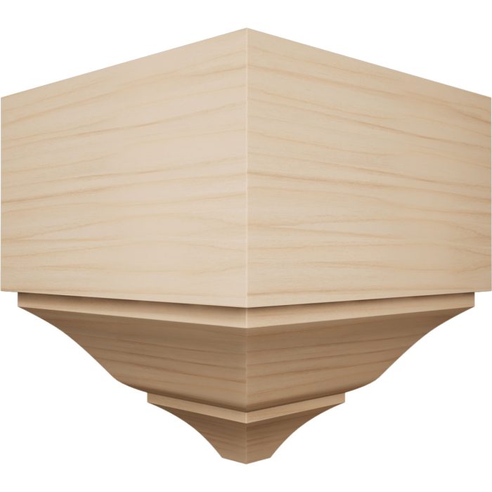 Ekena Millwork 3 5/8"P x 7 1/2"H x 7 1/4"W Americraft Solid Hardwood Stain Grade Universal Outside Crown Moulding Block for Profiles up to 4"H x 3 5/8"P - Image 2