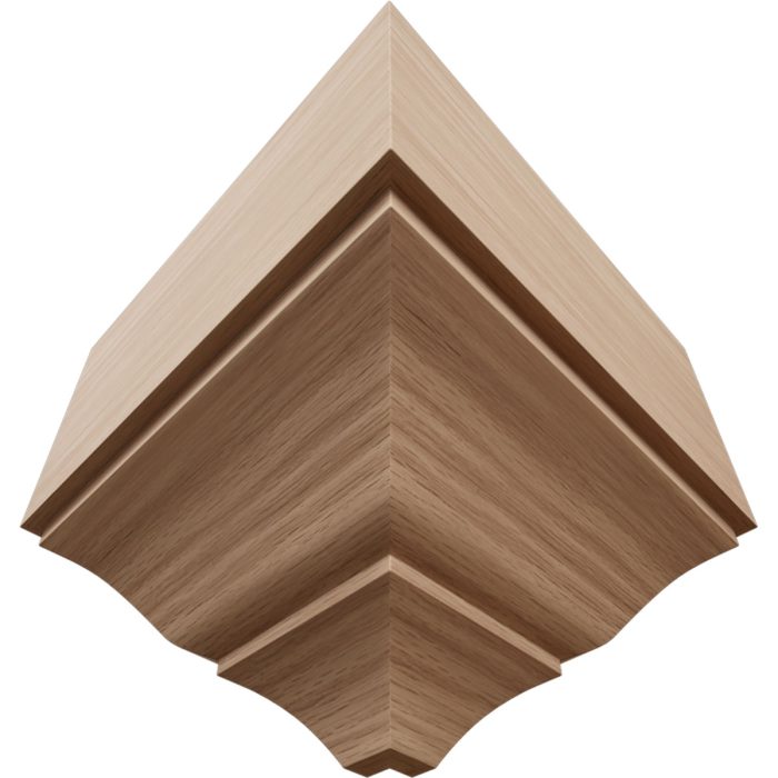 Ekena Millwork 3 5/8"P x 7 1/2"H x 7 1/4"W Americraft Solid Hardwood Stain Grade Universal Outside Crown Moulding Block for Profiles up to 4"H x 3 5/8"P - Image 13