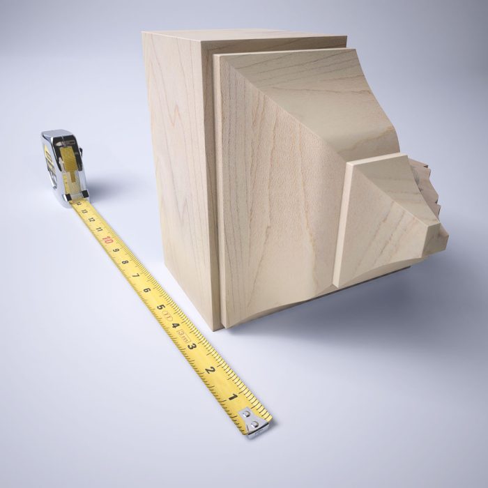 Ekena Millwork 3 5/8"P x 7 1/2"H x 7 1/4"W Americraft Solid Hardwood Stain Grade Universal Outside Crown Moulding Block for Profiles up to 4"H x 3 5/8"P - Image 28