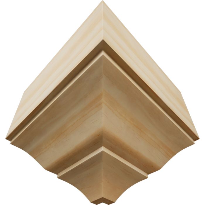 Ekena Millwork 3 5/8"P x 7 1/2"H x 7 1/4"W Americraft Solid Hardwood Stain Grade Universal Outside Crown Moulding Block for Profiles up to 4"H x 3 5/8"P - Image 48