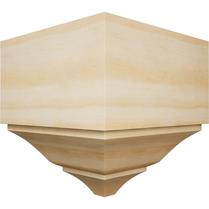 Ekena Millwork 3 5/8"P x 7 1/2"H x 7 1/4"W Americraft Solid Hardwood Stain Grade Universal Outside Crown Moulding Block for Profiles up to 4"H x 3 5/8"P - Image 44