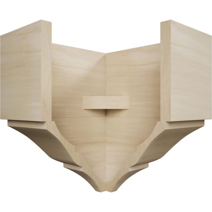 Ekena Millwork 3 5/8"P x 7 1/2"H x 7 1/4"W Americraft Solid Hardwood Stain Grade Universal Outside Crown Moulding Block for Profiles up to 4"H x 3 5/8"P - Image 61