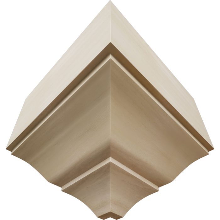 Ekena Millwork 3 5/8"P x 7 1/2"H x 7 1/4"W Americraft Solid Hardwood Stain Grade Universal Outside Crown Moulding Block for Profiles up to 4"H x 3 5/8"P - Image 62
