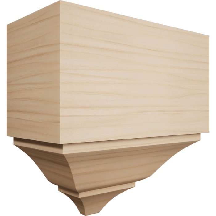 Ekena Millwork 3 5/8"P x 7 1/4"W x 7 1/2"H Americraft Solid Hardwood Stain Grade Universal Mid Crown Moulding Coupler Block for Profiles up to 4"H x 3 5/8"P - Image 3