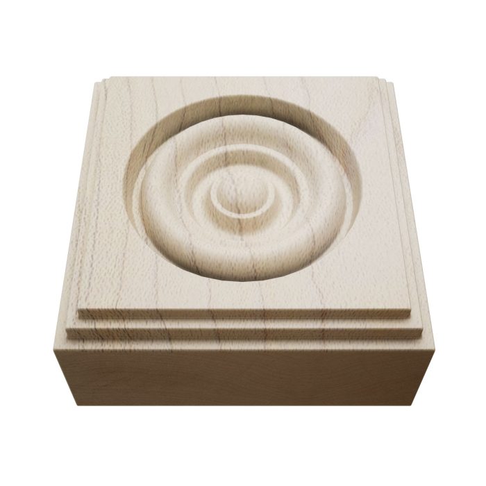 Ekena Millwork 2 1/2"W x 2 1/2"H x 7/8"P Americraft Solid Hardwood Stain Grade Square Rosette with Center Bullseye with Decorative Edge - Image 36