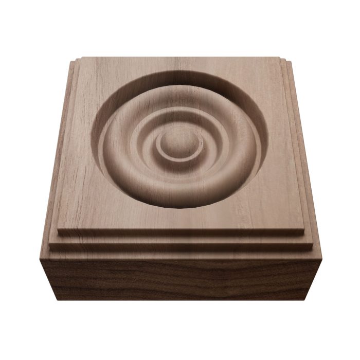 Ekena Millwork 2 1/2"W x 2 1/2"H x 7/8"P Americraft Solid Hardwood Stain Grade Square Rosette with Center Bullseye with Decorative Edge - Image 77
