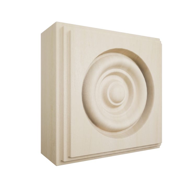 Ekena Millwork 2 1/2"W x 2 1/2"H x 7/8"P Americraft Solid Hardwood Stain Grade Square Rosette with Center Bullseye with Decorative Edge - Image 84