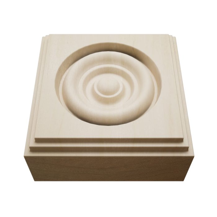 Ekena Millwork 2 1/2"W x 2 1/2"H x 7/8"P Americraft Solid Hardwood Stain Grade Square Rosette with Center Bullseye with Decorative Edge - Image 87