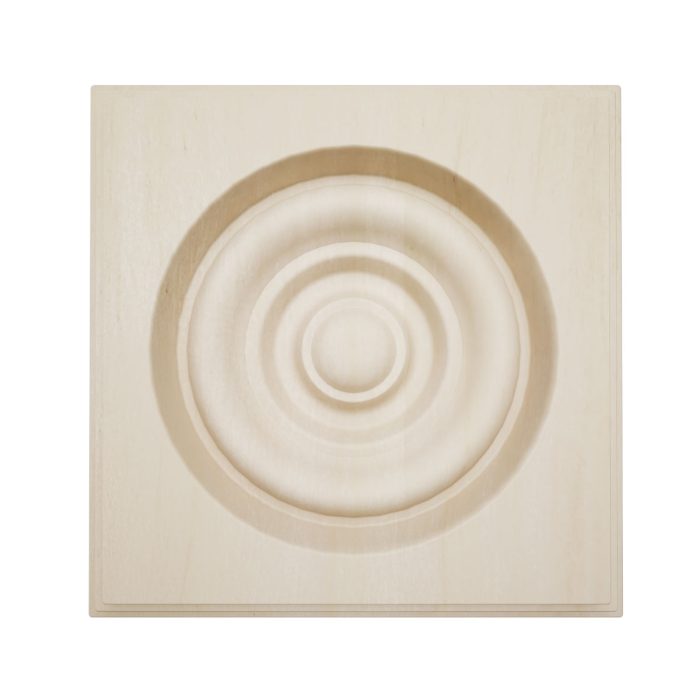 Ekena Millwork 2 1/2"W x 2 1/2"H x 7/8"P Americraft Solid Hardwood Stain Grade Square Rosette with Center Bullseye with Decorative Edge - Image 83