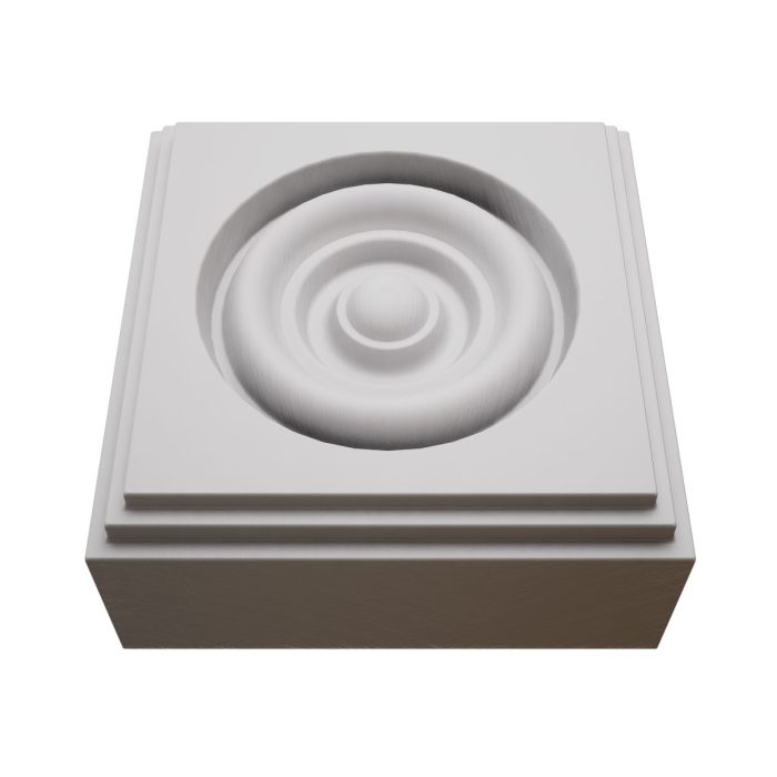 Ekena Millwork 2 1/2"W x 2 1/2"H x 7/8"P Americraft Solid Hardwood Stain Grade Square Rosette with Center Bullseye with Decorative Edge - Image 97