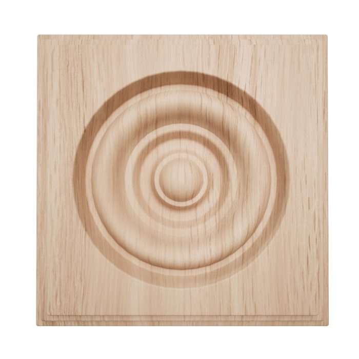 Ekena Millwork 3 1/2"W x 3 1/2"H x 7/8"P Americraft Solid Hardwood Stain Grade Square Rosette with Center Bullseye with Decorative Edge - Image 12