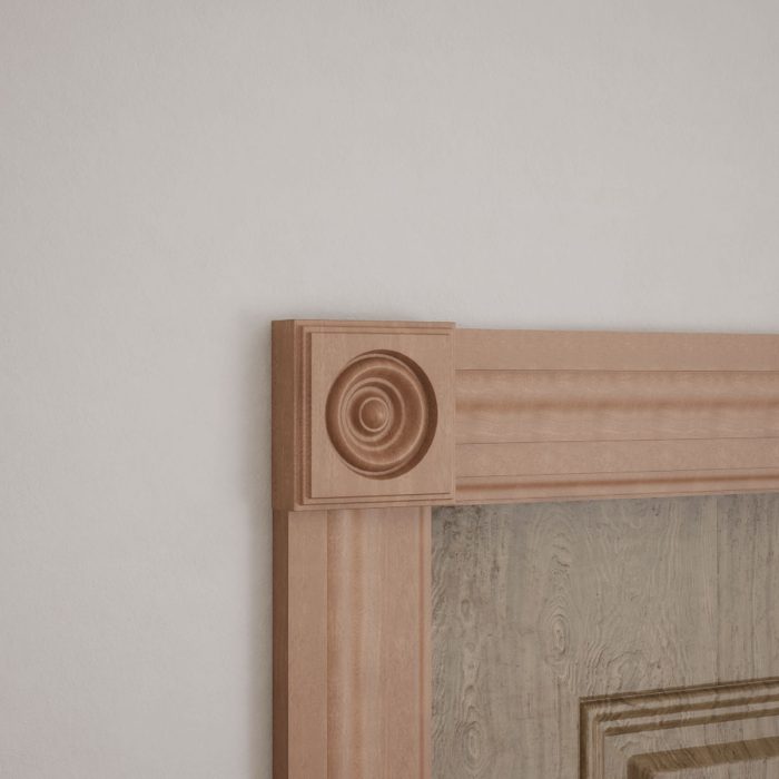 Ekena Millwork 3 1/2"W x 3 1/2"H x 7/8"P Americraft Solid Hardwood Stain Grade Square Rosette with Center Bullseye with Decorative Edge - Image 57