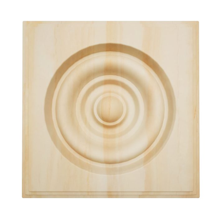 Ekena Millwork 3 1/2"W x 3 1/2"H x 7/8"P Americraft Solid Hardwood Stain Grade Square Rosette with Center Bullseye with Decorative Edge - Image 61