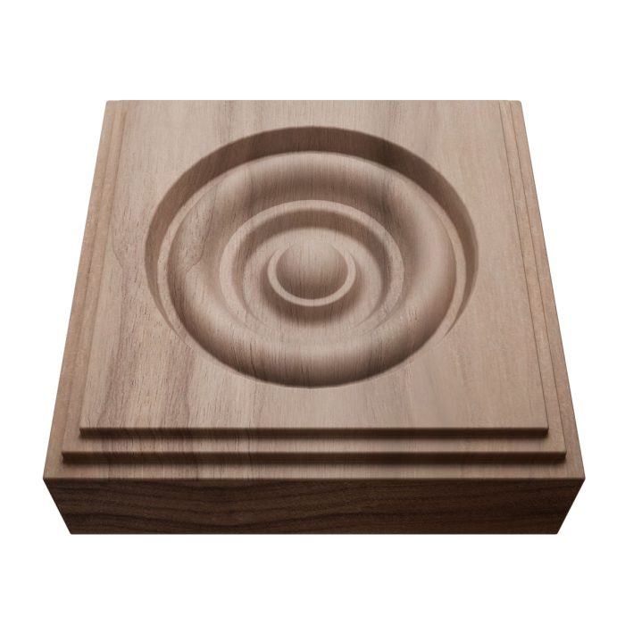 Ekena Millwork 3 1/2"W x 3 1/2"H x 7/8"P Americraft Solid Hardwood Stain Grade Square Rosette with Center Bullseye with Decorative Edge - Image 74