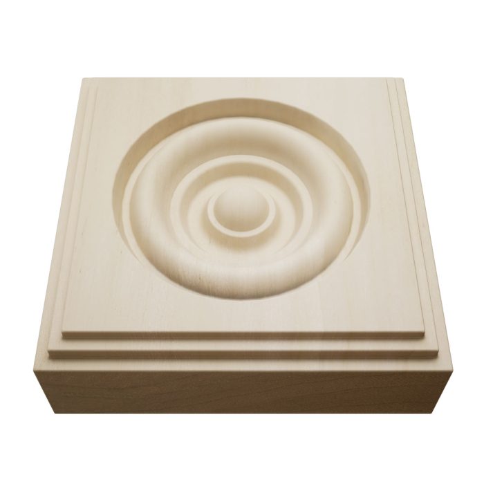Ekena Millwork 3 1/2"W x 3 1/2"H x 7/8"P Americraft Solid Hardwood Stain Grade Square Rosette with Center Bullseye with Decorative Edge - Image 83
