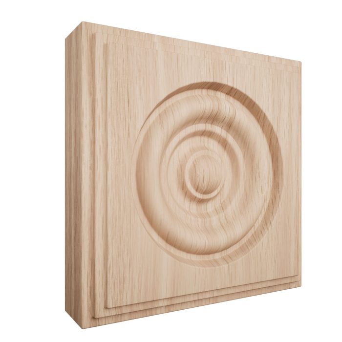 Ekena Millwork 4 1/2"W x 4 1/2"H x 1 1/8"P Americraft Solid Hardwood Stain Grade Square Rosette with Center Bullseye with Decorative Edge - Image 13