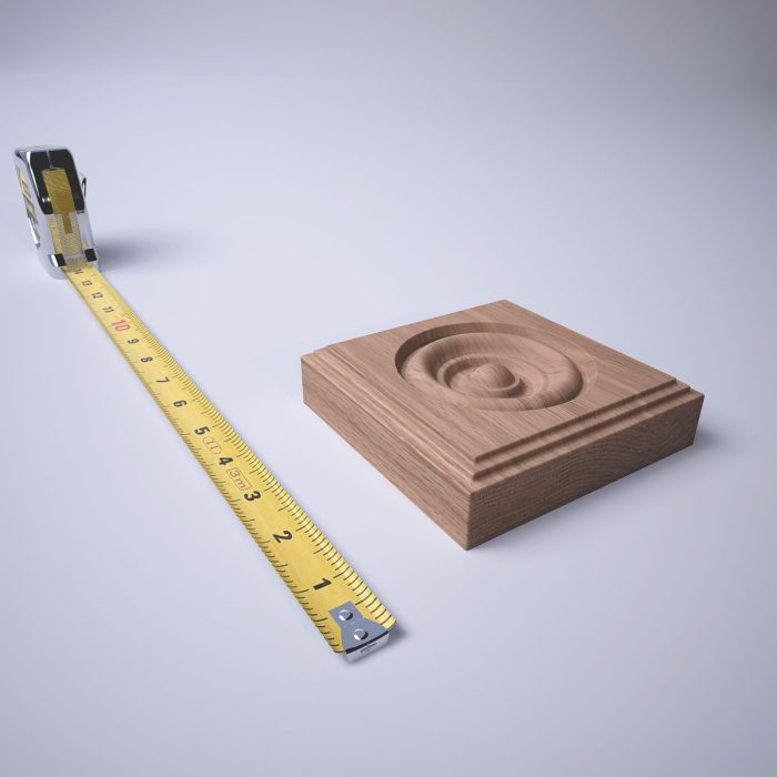 Ekena Millwork 4 1/2"W x 4 1/2"H x 1 1/8"P Americraft Solid Hardwood Stain Grade Square Rosette with Center Bullseye with Decorative Edge - Image 17