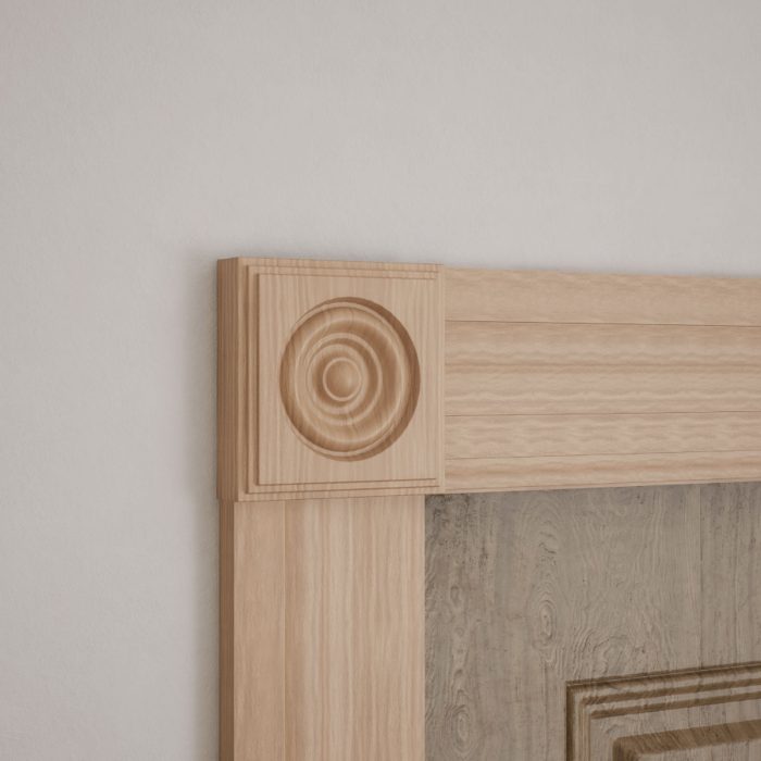 Ekena Millwork 4 1/2"W x 4 1/2"H x 1 1/8"P Americraft Solid Hardwood Stain Grade Square Rosette with Center Bullseye with Decorative Edge - Image 18