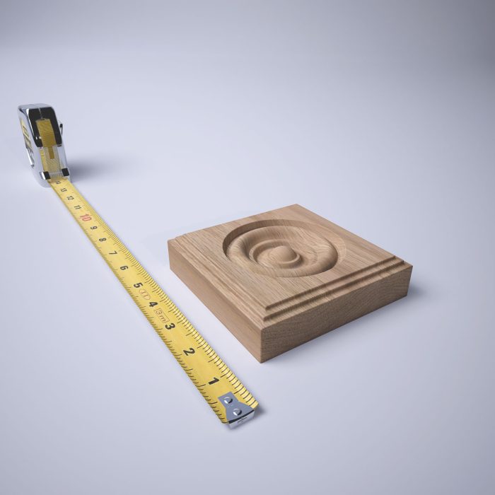Ekena Millwork 4 1/2"W x 4 1/2"H x 1 1/8"P Americraft Solid Hardwood Stain Grade Square Rosette with Center Bullseye with Decorative Edge - Image 27
