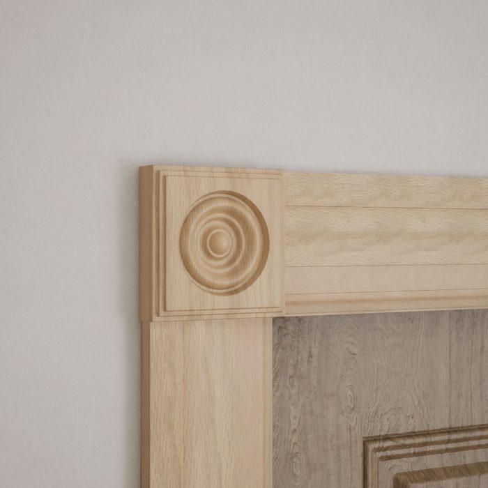 Ekena Millwork 4 1/2"W x 4 1/2"H x 1 1/8"P Americraft Solid Hardwood Stain Grade Square Rosette with Center Bullseye with Decorative Edge - Image 28
