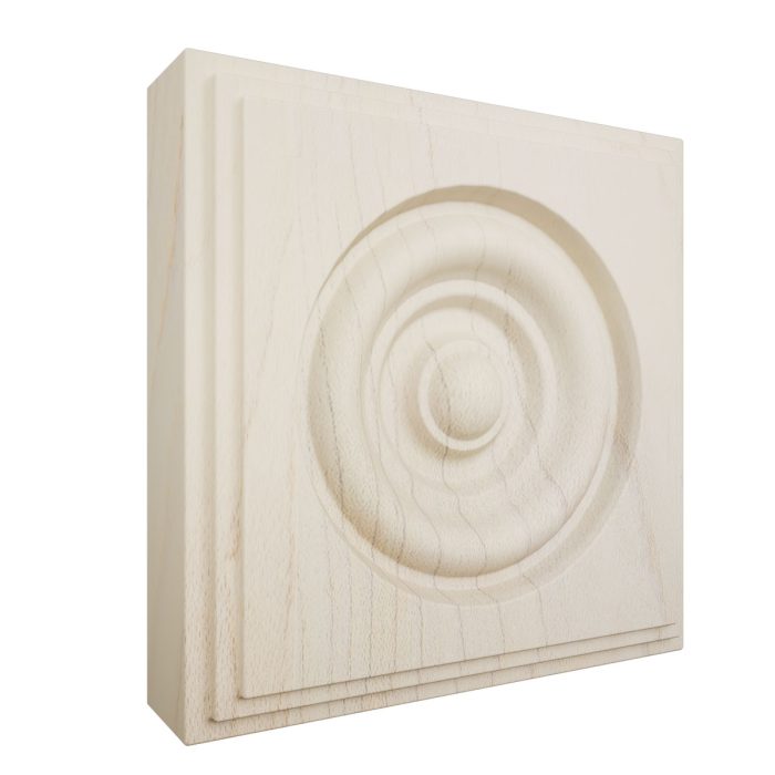 Ekena Millwork 4 1/2"W x 4 1/2"H x 1 1/8"P Americraft Solid Hardwood Stain Grade Square Rosette with Center Bullseye with Decorative Edge - Image 33