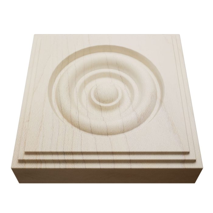Ekena Millwork 4 1/2"W x 4 1/2"H x 1 1/8"P Americraft Solid Hardwood Stain Grade Square Rosette with Center Bullseye with Decorative Edge - Image 35