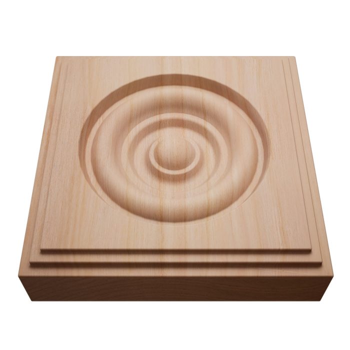 Ekena Millwork 4 1/2"W x 4 1/2"H x 1 1/8"P Americraft Solid Hardwood Stain Grade Square Rosette with Center Bullseye with Decorative Edge - Image 45