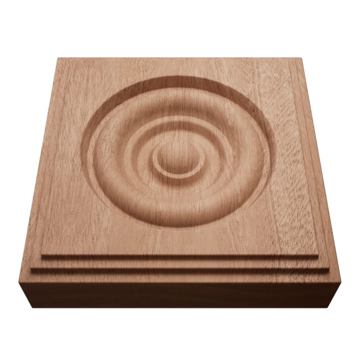 Ekena Millwork 4 1/2"W x 4 1/2"H x 1 1/8"P Americraft Solid Hardwood Stain Grade Square Rosette with Center Bullseye with Decorative Edge - Image 54
