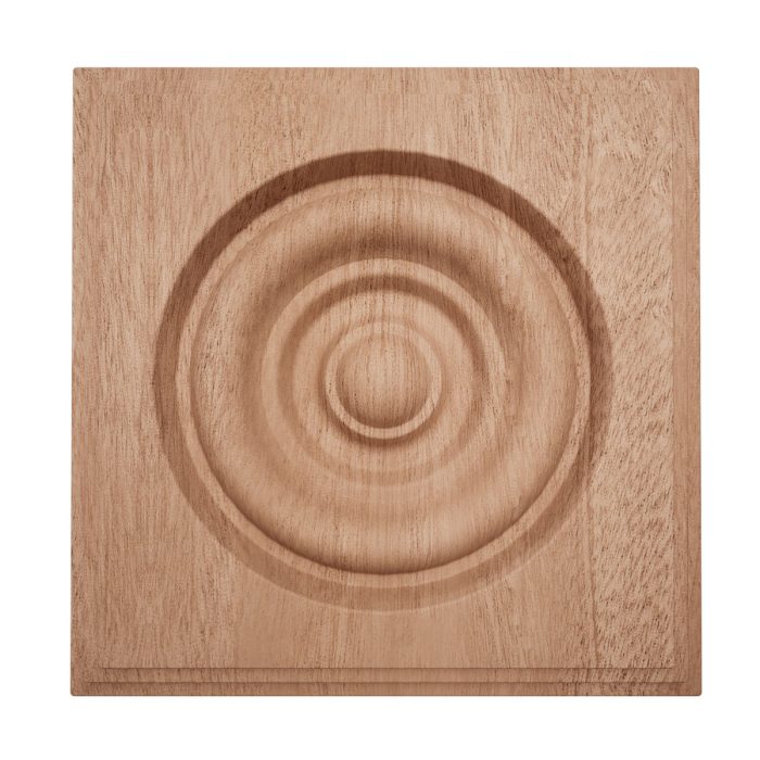 Ekena Millwork 4 1/2"W x 4 1/2"H x 1 1/8"P Americraft Solid Hardwood Stain Grade Square Rosette with Center Bullseye with Decorative Edge - Image 50