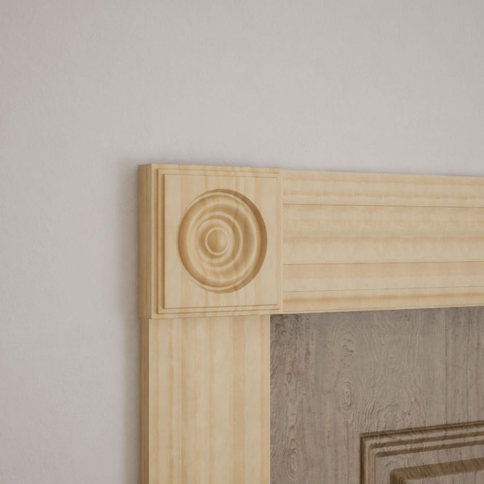 Ekena Millwork 4 1/2"W x 4 1/2"H x 1 1/8"P Americraft Solid Hardwood Stain Grade Square Rosette with Center Bullseye with Decorative Edge - Image 66