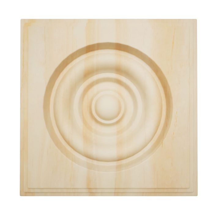 Ekena Millwork 4 1/2"W x 4 1/2"H x 1 1/8"P Americraft Solid Hardwood Stain Grade Square Rosette with Center Bullseye with Decorative Edge - Image 60