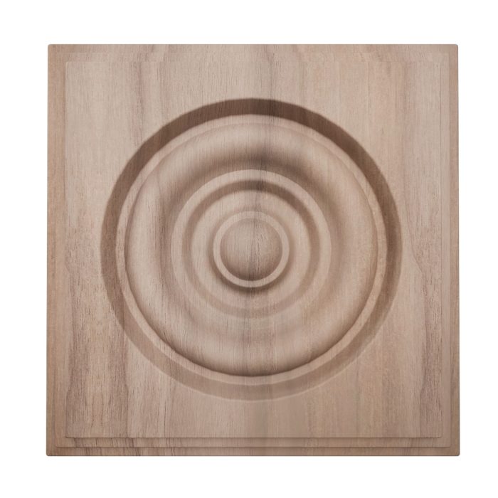 Ekena Millwork 4 1/2"W x 4 1/2"H x 1 1/8"P Americraft Solid Hardwood Stain Grade Square Rosette with Center Bullseye with Decorative Edge - Image 70