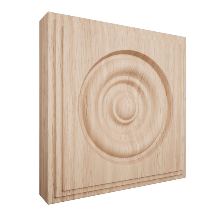 Ekena Millwork 5 1/2"W x 5 1/2"H x 1 1/8"P Americraft Solid Hardwood Stain Grade Square Rosette with Center Bullseye with Decorative Edge - Image 13
