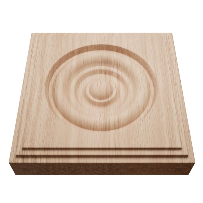 Ekena Millwork 5 1/2"W x 5 1/2"H x 1 1/8"P Americraft Solid Hardwood Stain Grade Square Rosette with Center Bullseye with Decorative Edge - Image 16