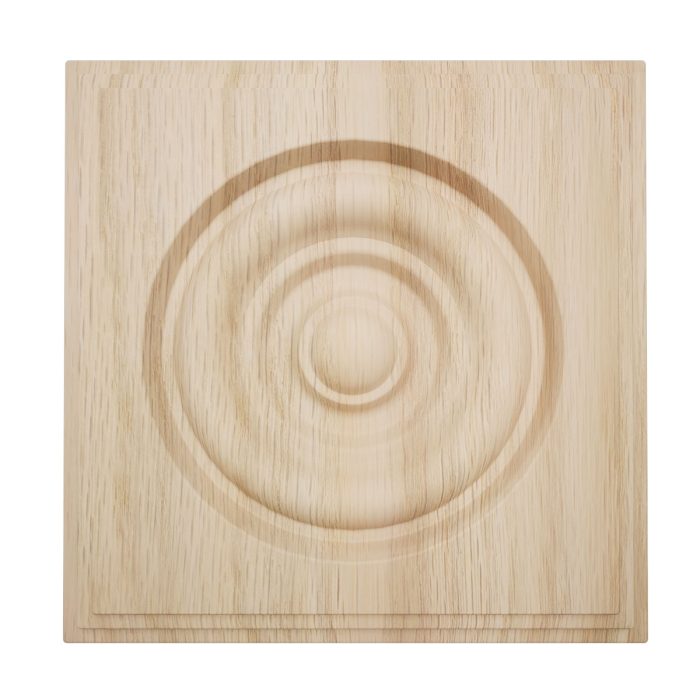 Ekena Millwork 5 1/2"W x 5 1/2"H x 1 1/8"P Americraft Solid Hardwood Stain Grade Square Rosette with Center Bullseye with Decorative Edge - Image 22