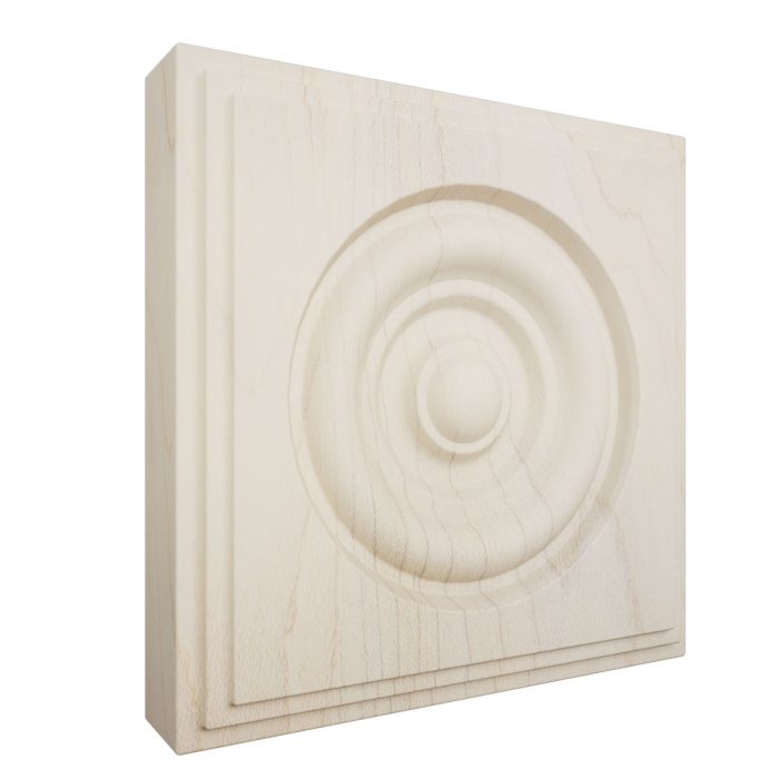 Ekena Millwork 5 1/2"W x 5 1/2"H x 1 1/8"P Americraft Solid Hardwood Stain Grade Square Rosette with Center Bullseye with Decorative Edge - Image 33