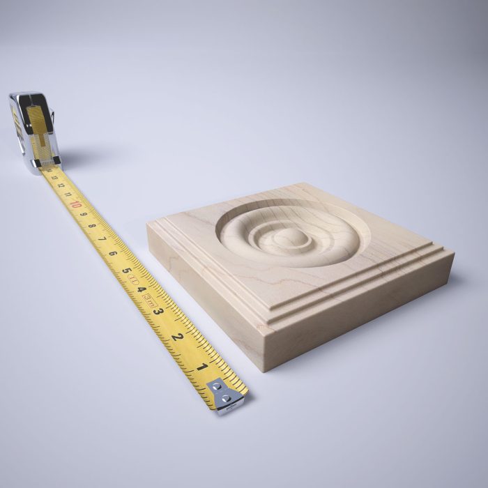 Ekena Millwork 5 1/2"W x 5 1/2"H x 1 1/8"P Americraft Solid Hardwood Stain Grade Square Rosette with Center Bullseye with Decorative Edge - Image 37