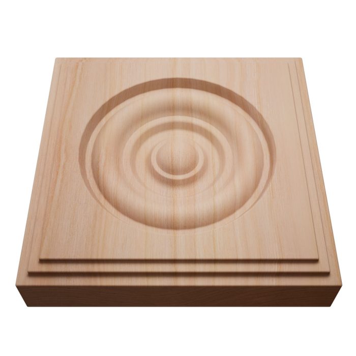 Ekena Millwork 5 1/2"W x 5 1/2"H x 1 1/8"P Americraft Solid Hardwood Stain Grade Square Rosette with Center Bullseye with Decorative Edge - Image 46
