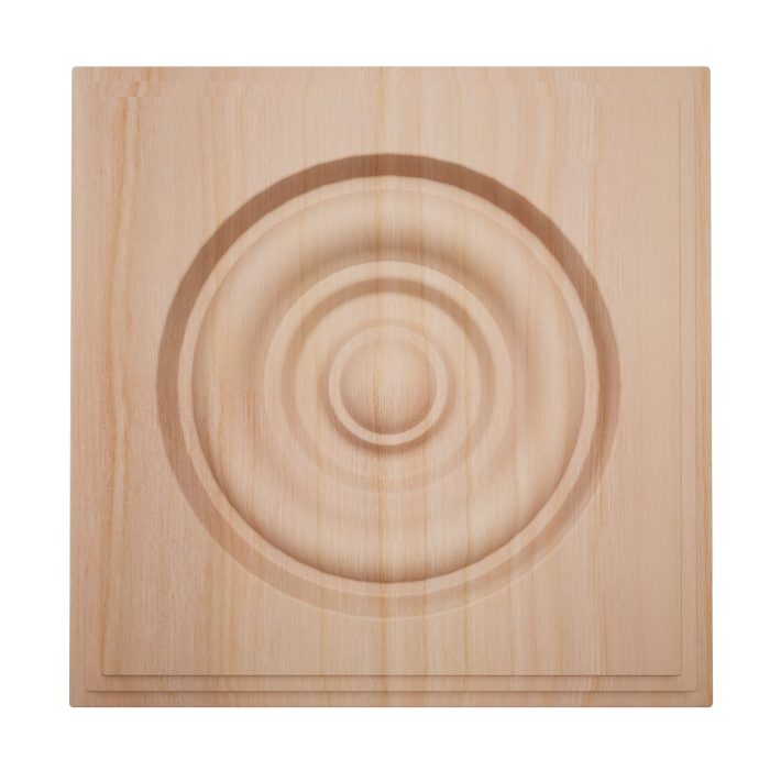 Ekena Millwork 5 1/2"W x 5 1/2"H x 1 1/8"P Americraft Solid Hardwood Stain Grade Square Rosette with Center Bullseye with Decorative Edge - Image 42