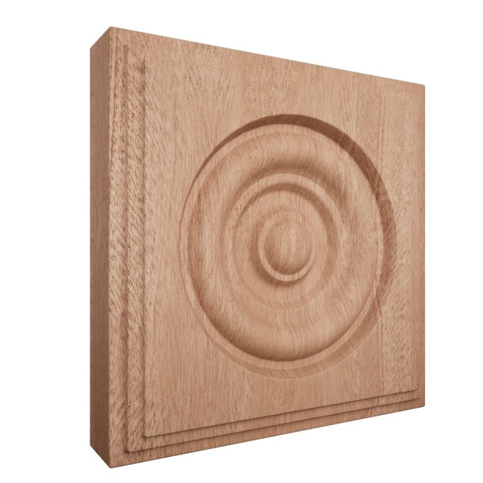Ekena Millwork 5 1/2"W x 5 1/2"H x 1 1/8"P Americraft Solid Hardwood Stain Grade Square Rosette with Center Bullseye with Decorative Edge - Image 53